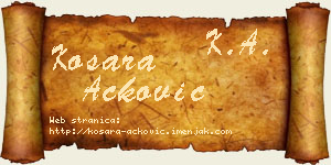 Kosara Acković vizit kartica